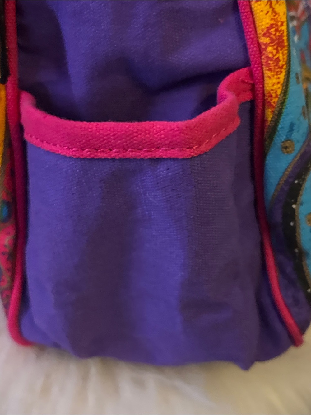 Laurel Burch Multicolor Cat-Print Shoulder Bag - Orange, Purple, Blue, Red - Picture 9 of 13